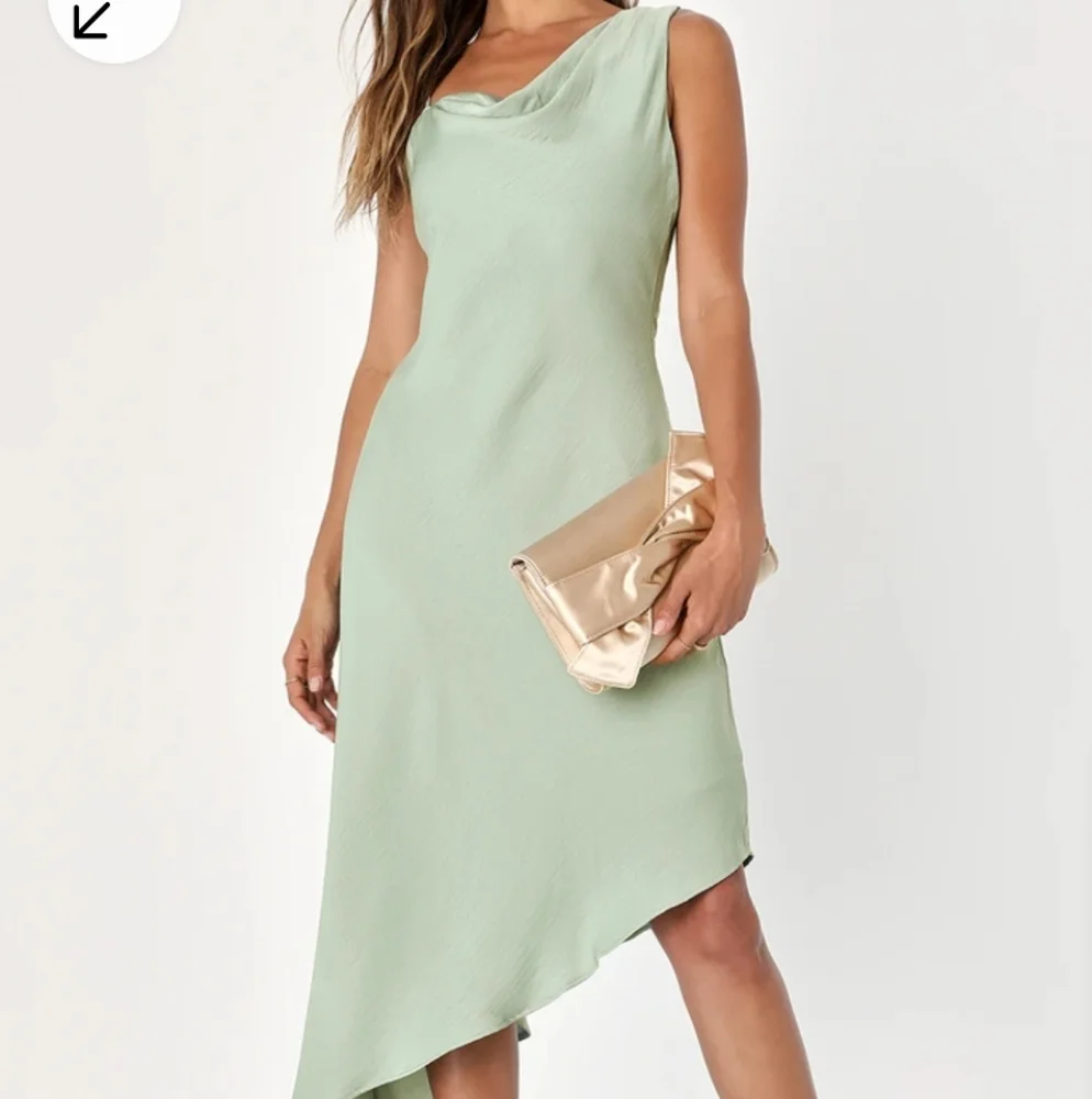 Lulus Instant Impression One-Shoulder Dress in Sage Green Size XL. - Picture 5 of 8
